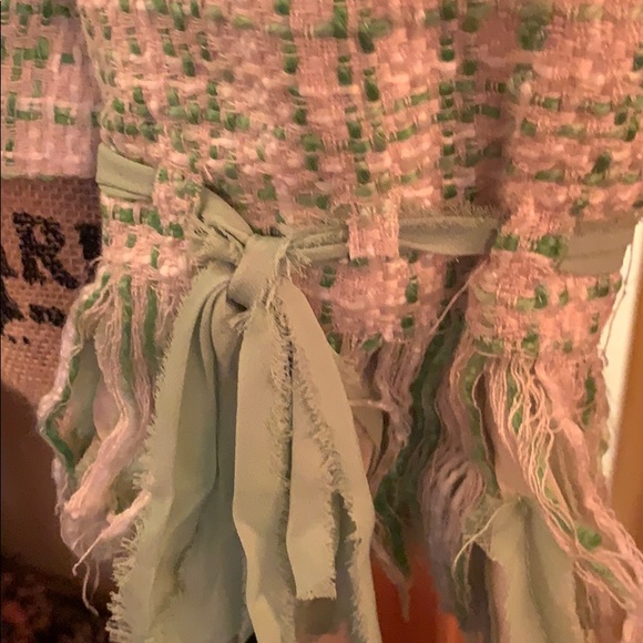 EUC lined jacket ribbon sleeves 4 button closure - Picture 2 of 15